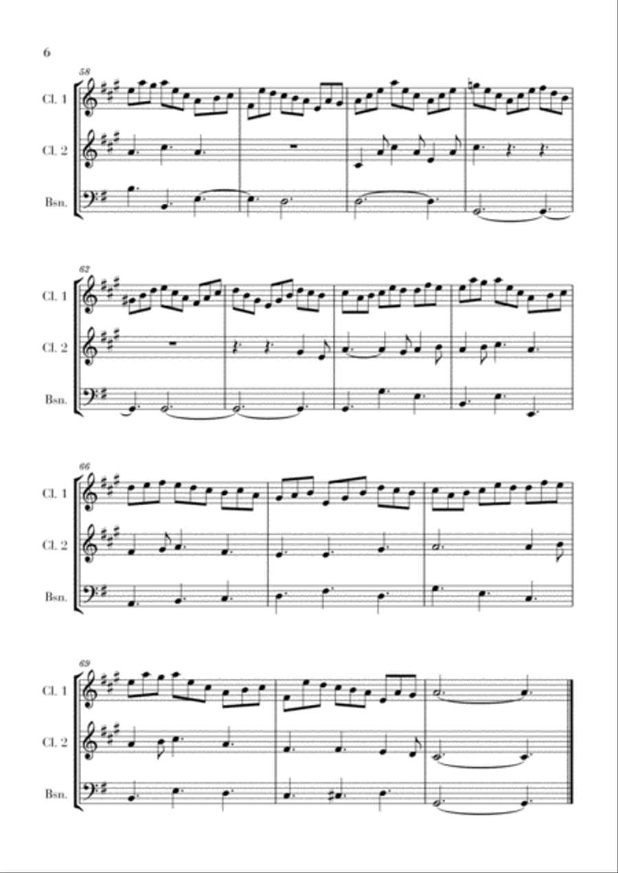 Bach - Jesus bleibet meine Freude for 2 Clarinets and Bassoon Woodwind Trio scores gallery preview page 6