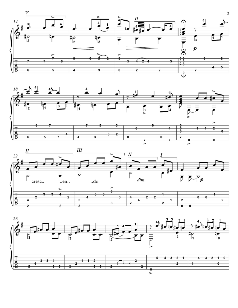 Bach for Guitar BWV 992 Adagiosissimo Acoustic Guitar scores gallery preview page 2
