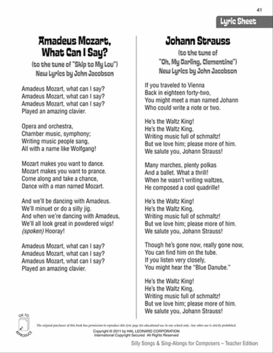 Silly Songs & Sing-Alongs for Composers Choir scores gallery preview page 5