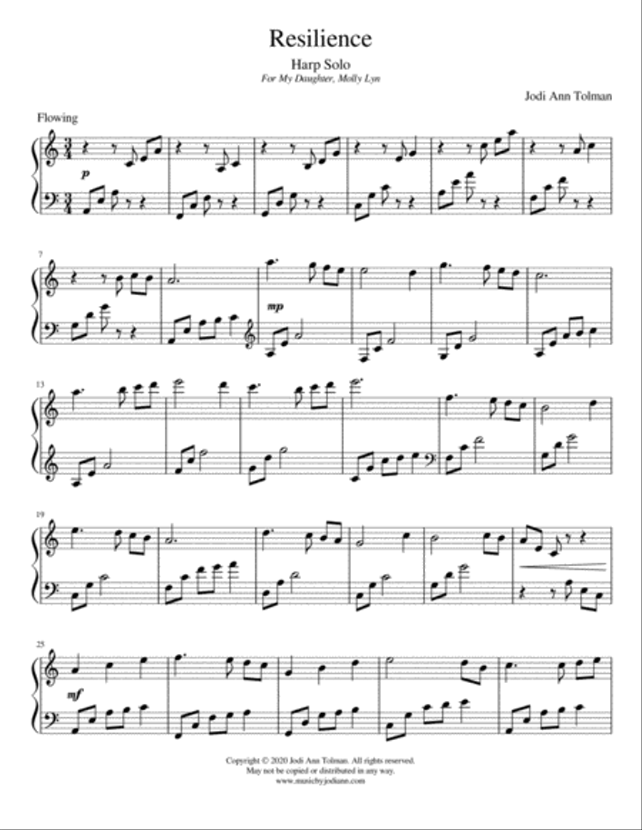Resilience, Harp Solo Harp scores gallery preview page 3