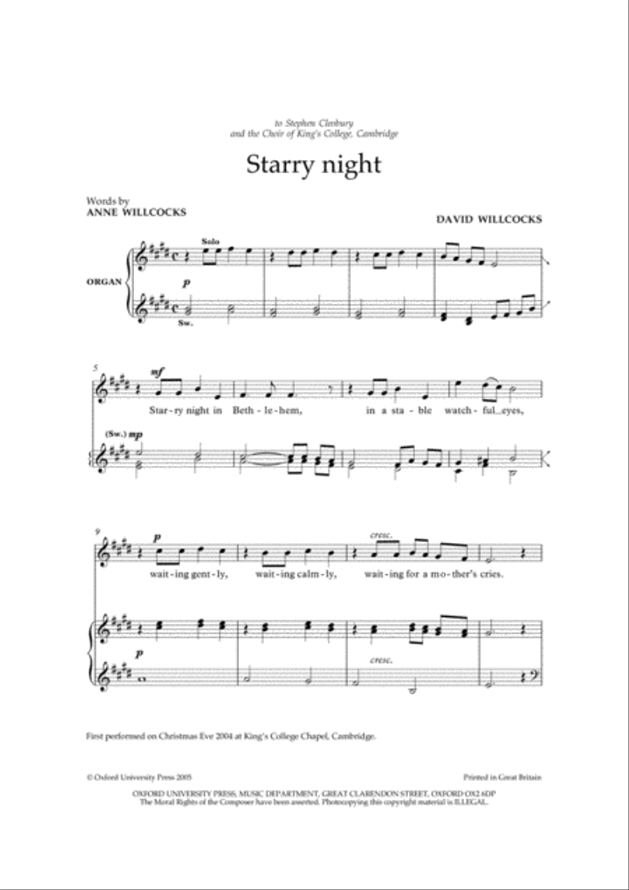 Starry night Starry night Divisi scores gallery preview page 2