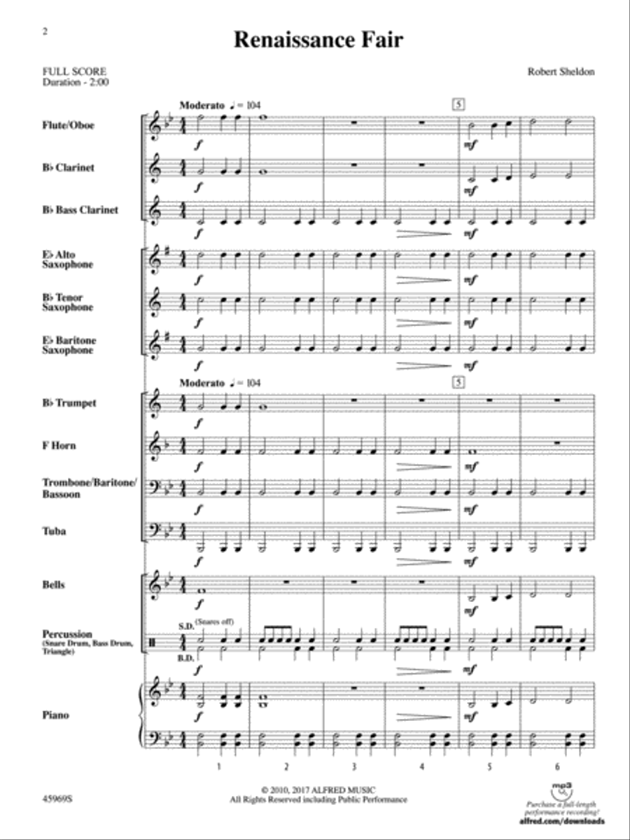 Renaissance Fair: Score Renaissance Fair: Score Concert Band scores gallery preview page 2