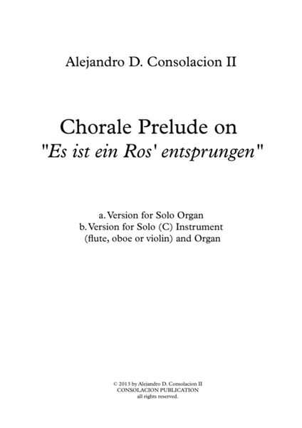 Chorale Prelude on "Est ist ein Ros' entsprungen" image number null