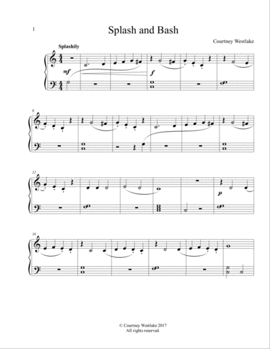 Splash and Bash Splash and Bash Easy Piano scores gallery preview page 1