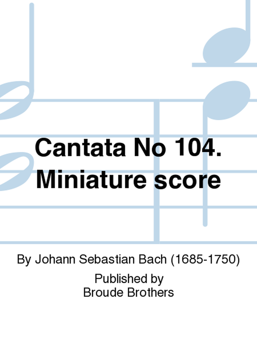 Cantata No 104. Miniature score