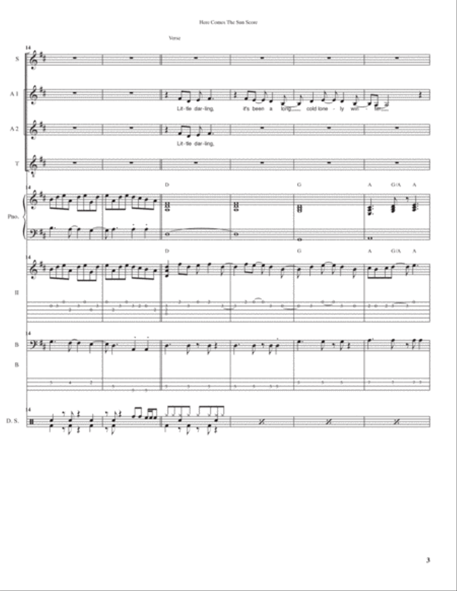 Here Comes The Sun Here Comes The Sun Jazz Ensemble scores gallery preview page 3