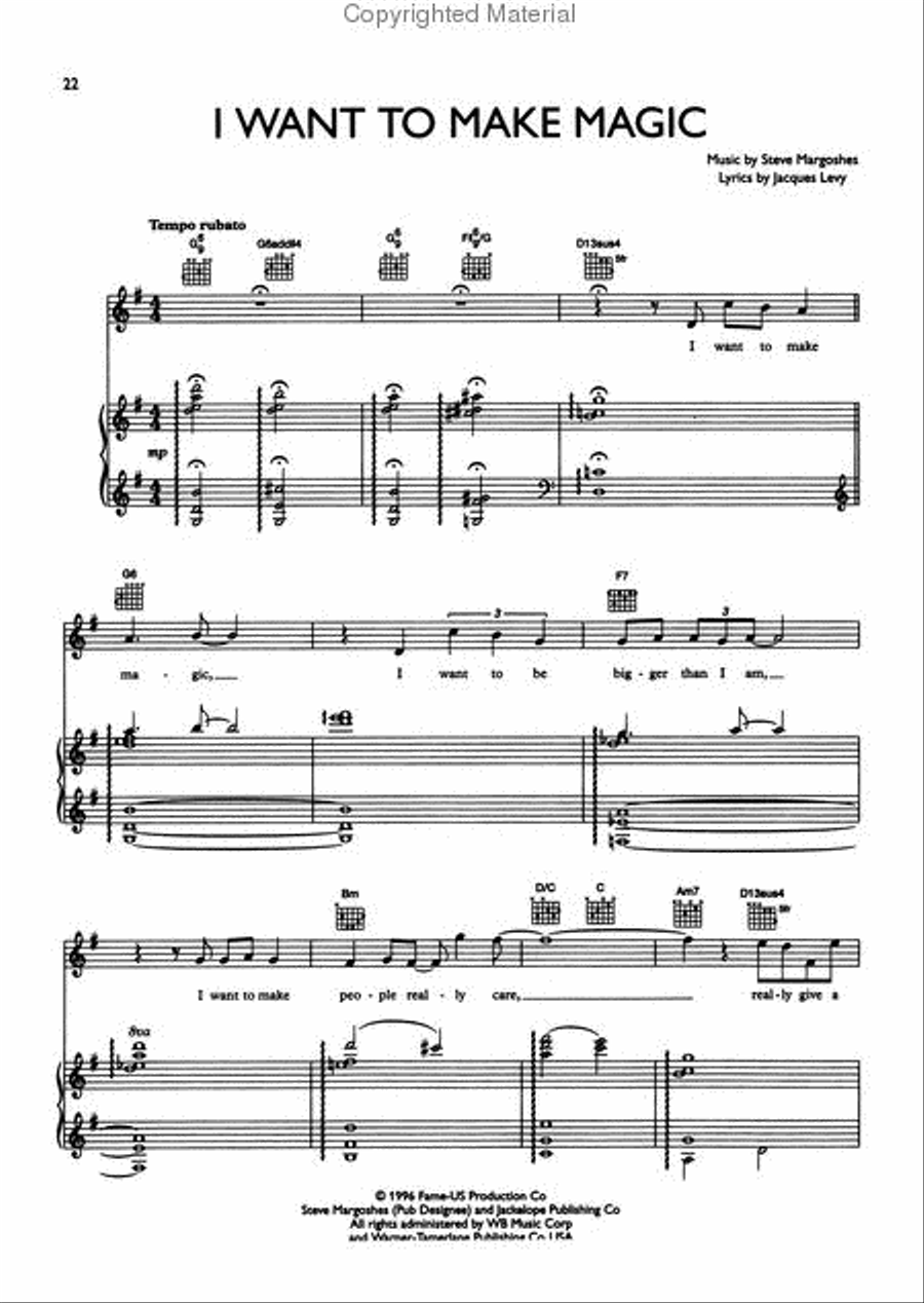 Fame - The Musical Piano, Vocal, Guitar scores gallery preview page 4