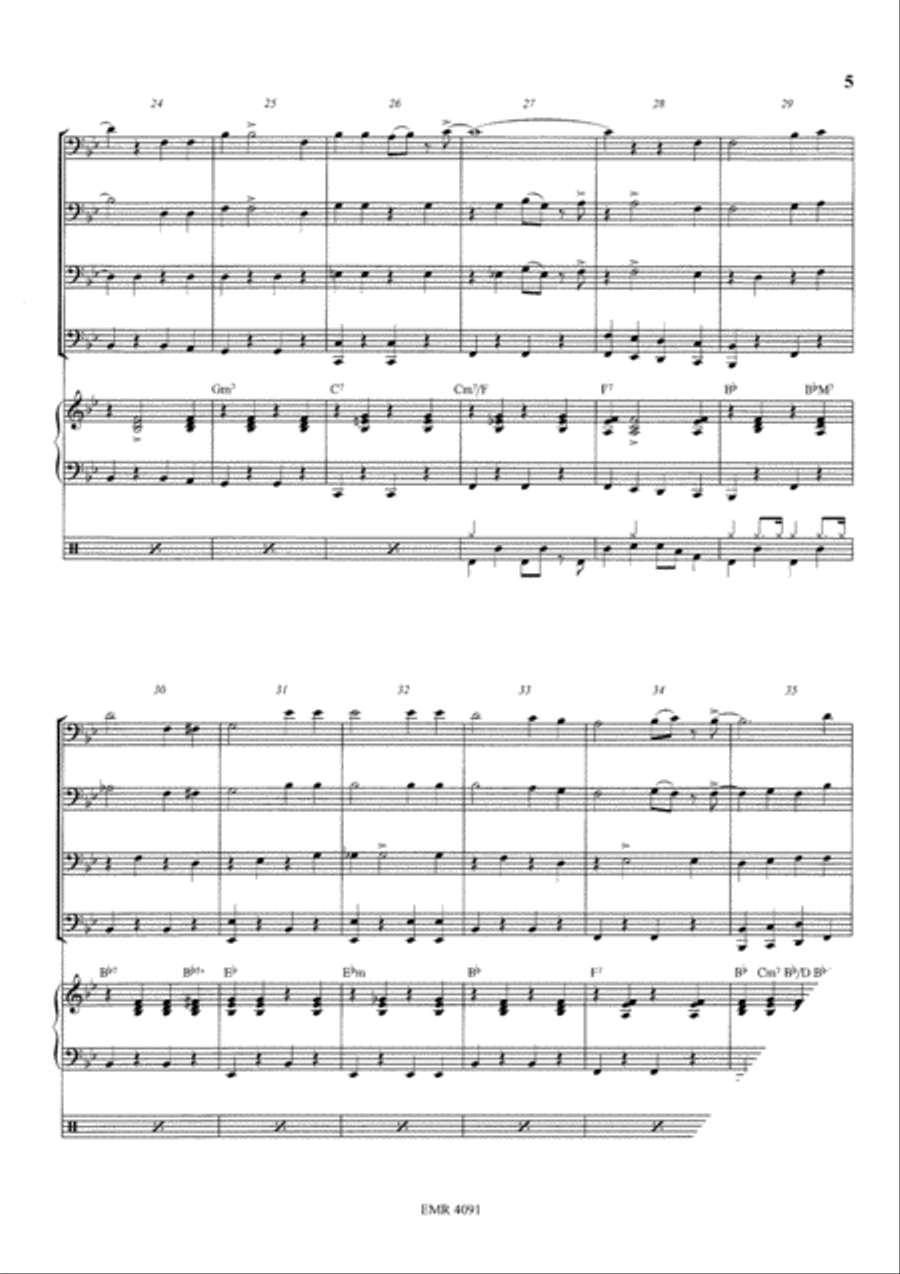 Home on the Range Trombone Quartet scores gallery preview page 5