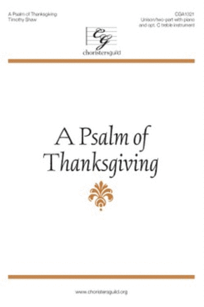 A Psalm of Thanksgiving image number null