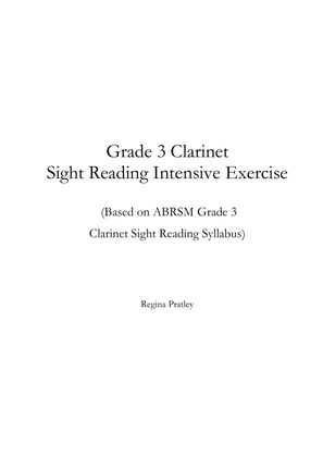 Grade 3 Clarinet Sight Reading Intensive Exercise