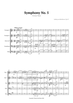 Book cover for Symphony No. 5 by Beethoven for Brass Quintet