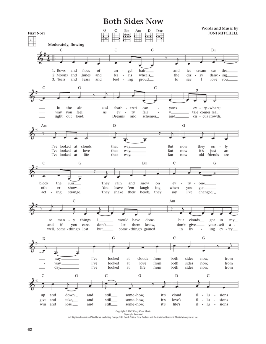 Both Sides Now (from The Daily Ukulele) (arr. Jim Beloff) Ukulele scores gallery preview page 1