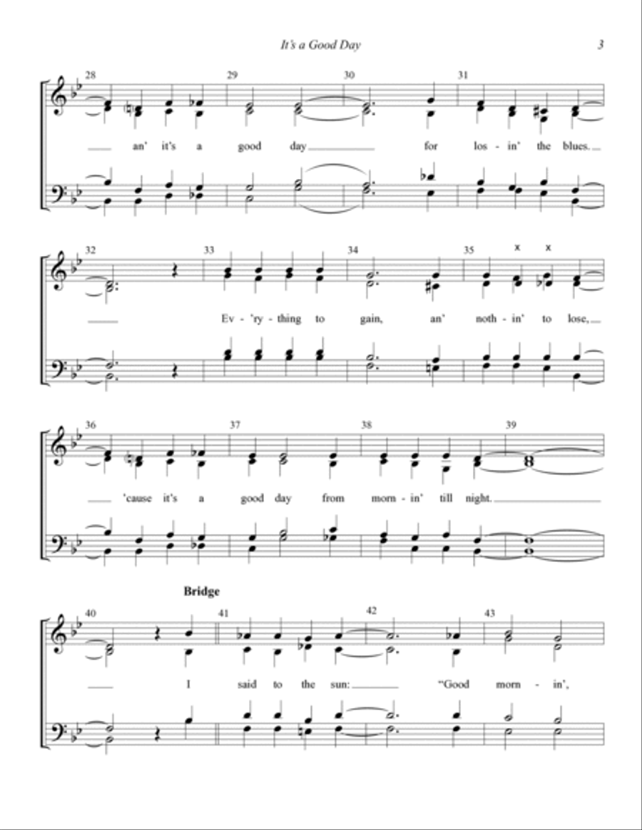 It's A Good Day (arr. Lloyd Steinkamp) 4-Part scores gallery preview page 3