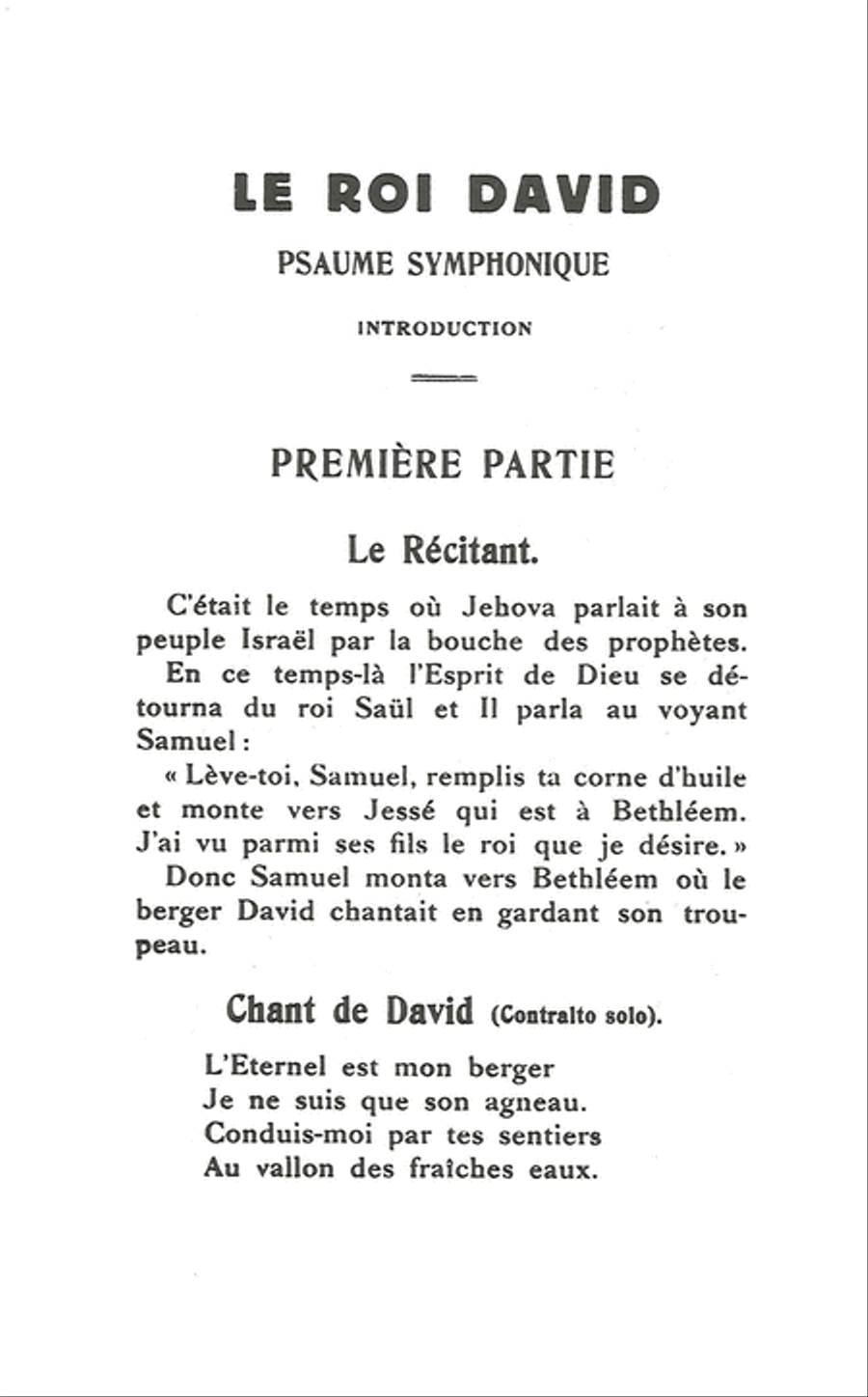 Le Roi David (Konig David)