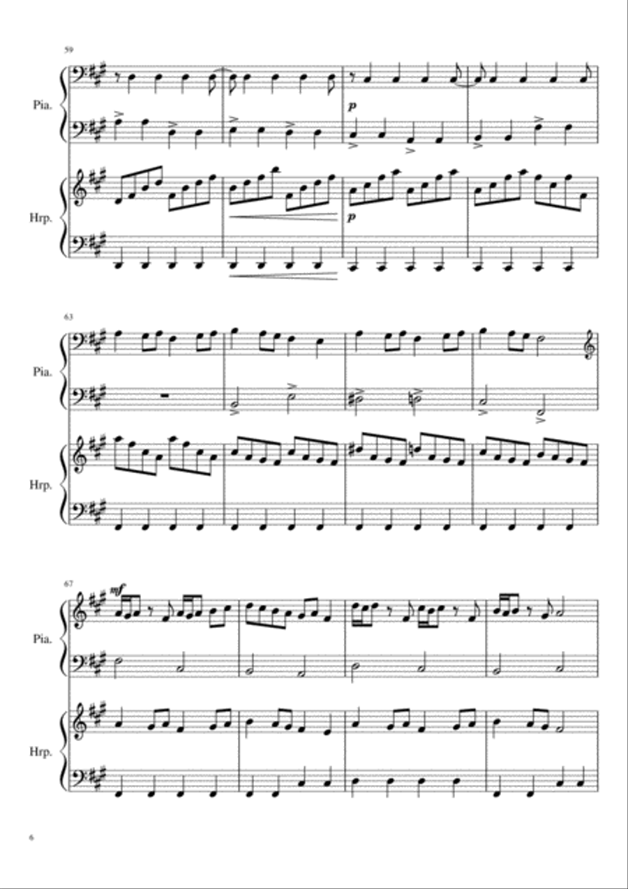 Un Tour à Tours, Piano and Harp duet inspired by French Folk Harp scores gallery preview page 6