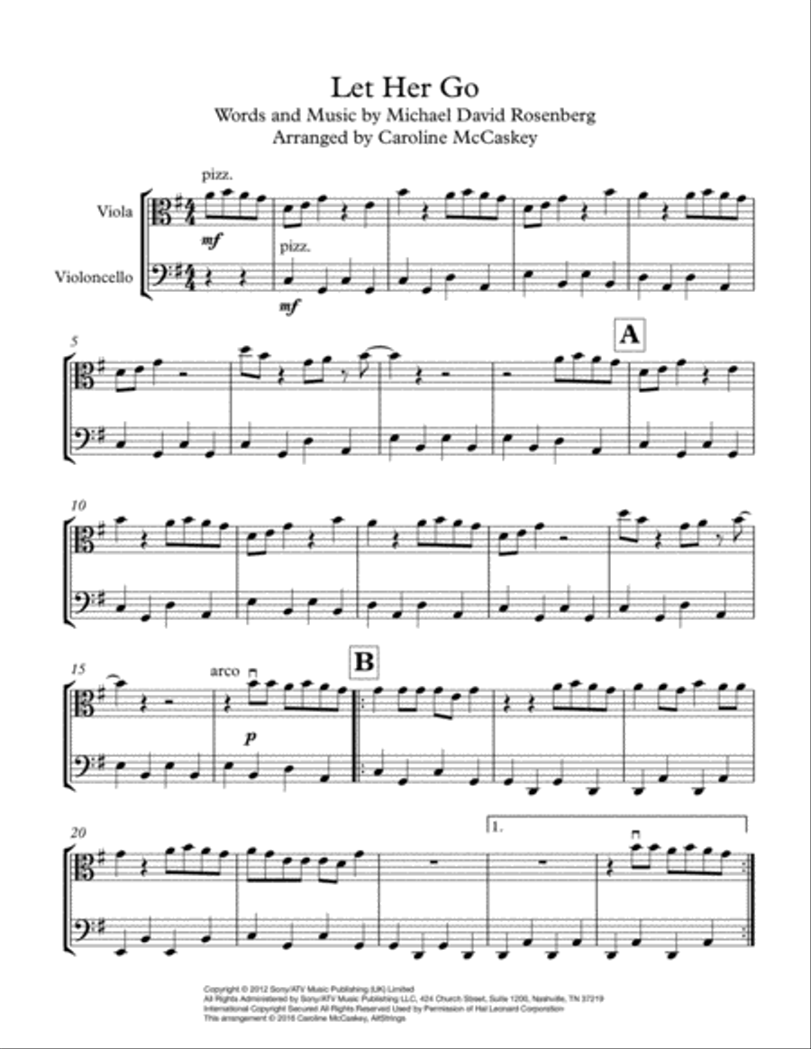 Let Her Go String Duet scores gallery preview page 2