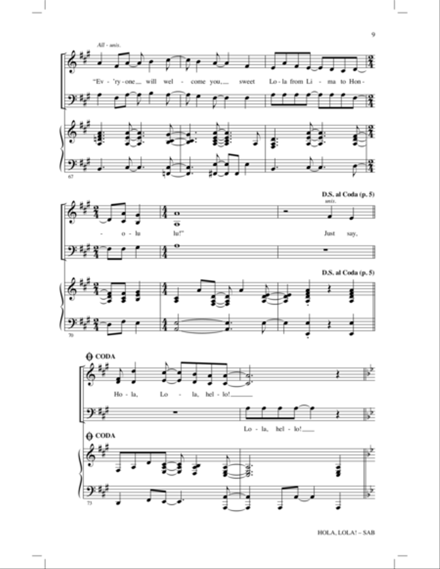 Hola, Lola! 3-Part scores gallery preview page 8