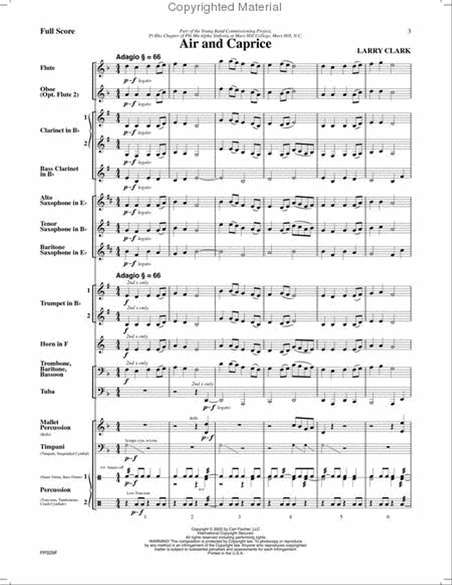 Air And Caprice Air And Caprice Concert Band scores gallery preview page 2