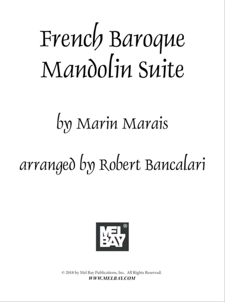 French Baroque Mandolin Suite by Marin Marais Mandolin scores gallery preview page 2