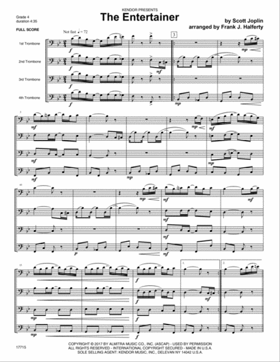 Entertainer, The Trombone Quartet scores gallery preview page 2