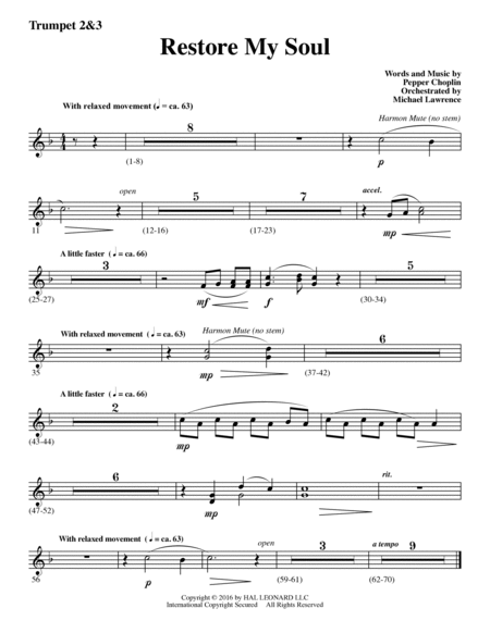 Psalm 23 - A Journey With The Shepherd - Bb Trumpet 2,3