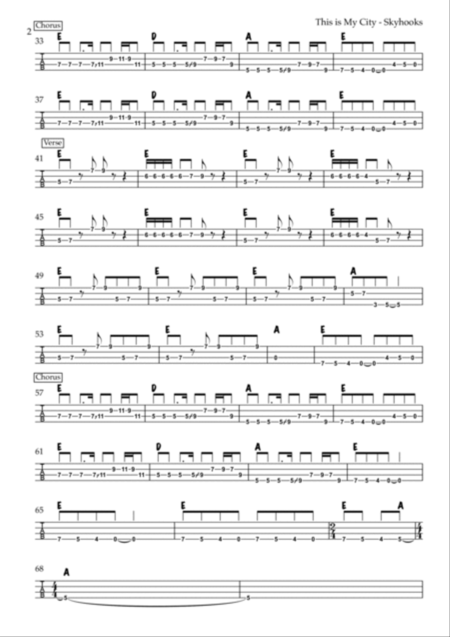 This Is My City Guitar Tablature scores gallery preview page 2