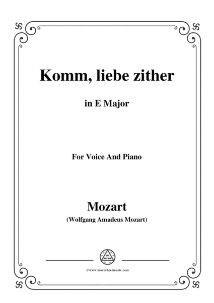 Mozart-Komm,liebe zither,in E Major,for Voice and Piano image number null