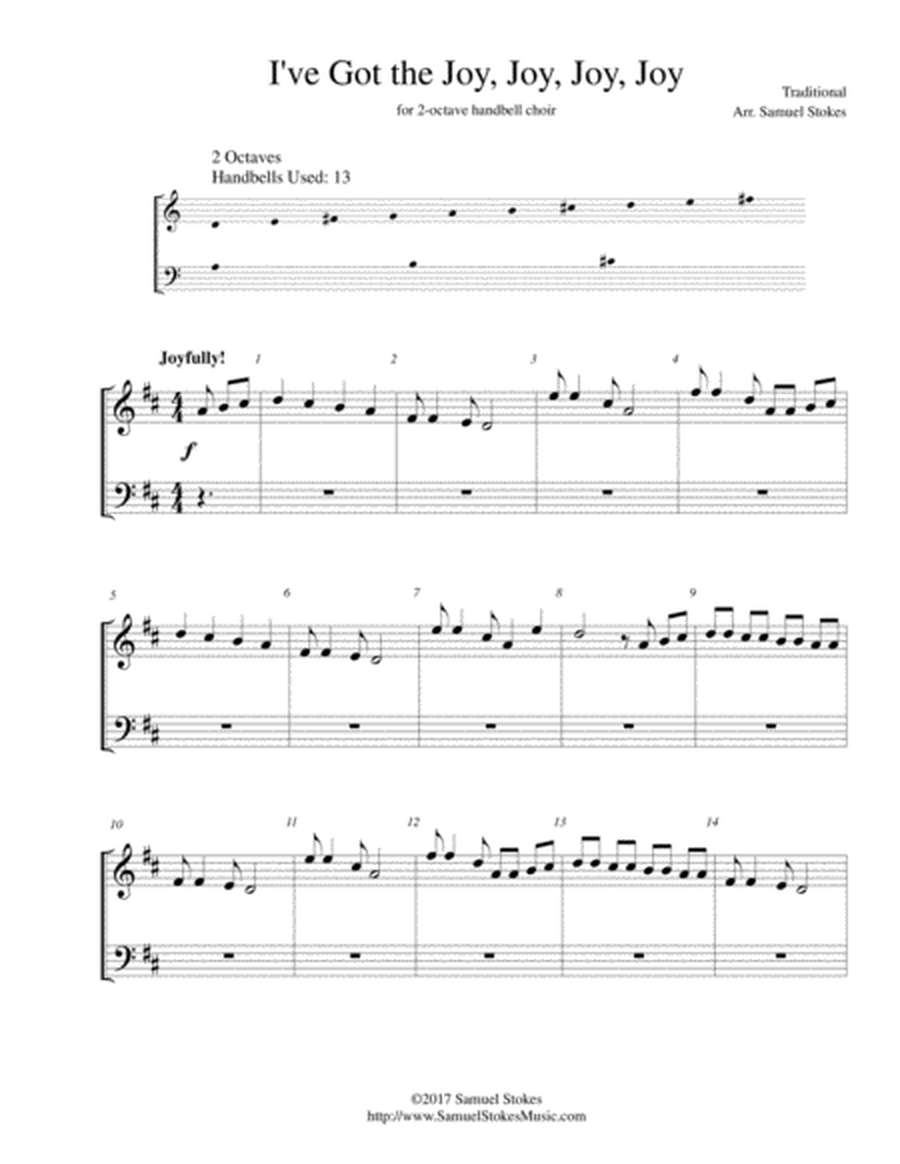 I've Got the Joy, Joy, Joy, Joy (Down in My Heart) - for 2-octave handbell choir image number null