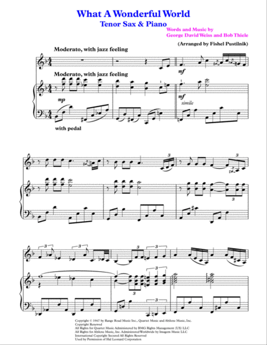 What A Wonderful World Small Ensemble scores gallery preview page 2
