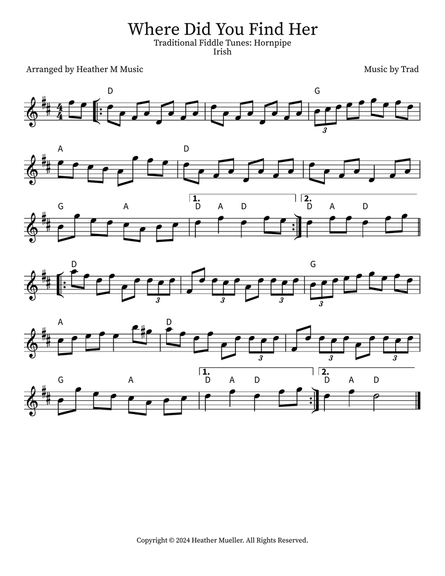 Where Did You Find Her Violin scores gallery preview page 1
