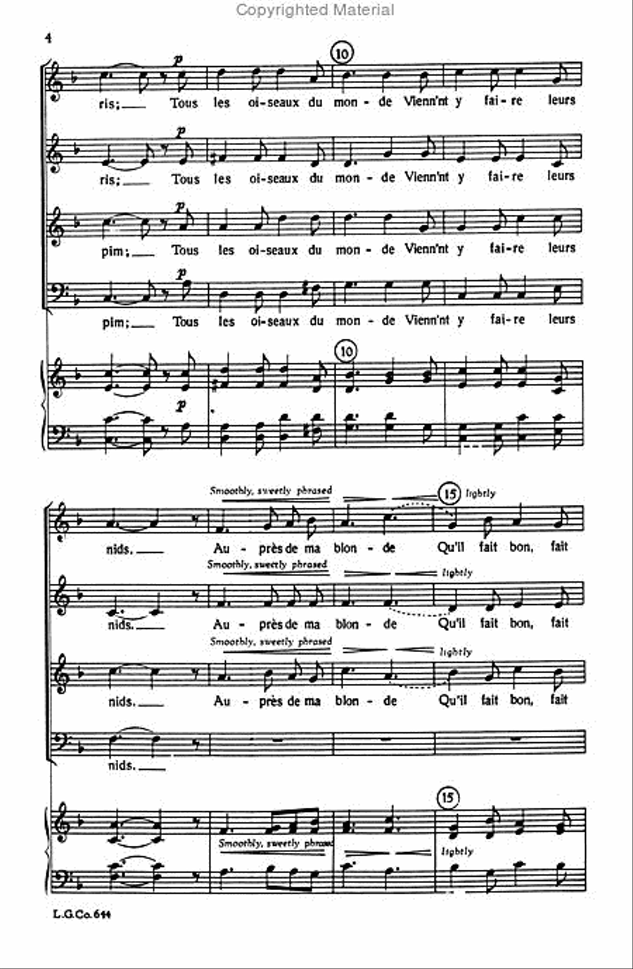 Aupres de ma Blonde 4-Part scores gallery preview page 3