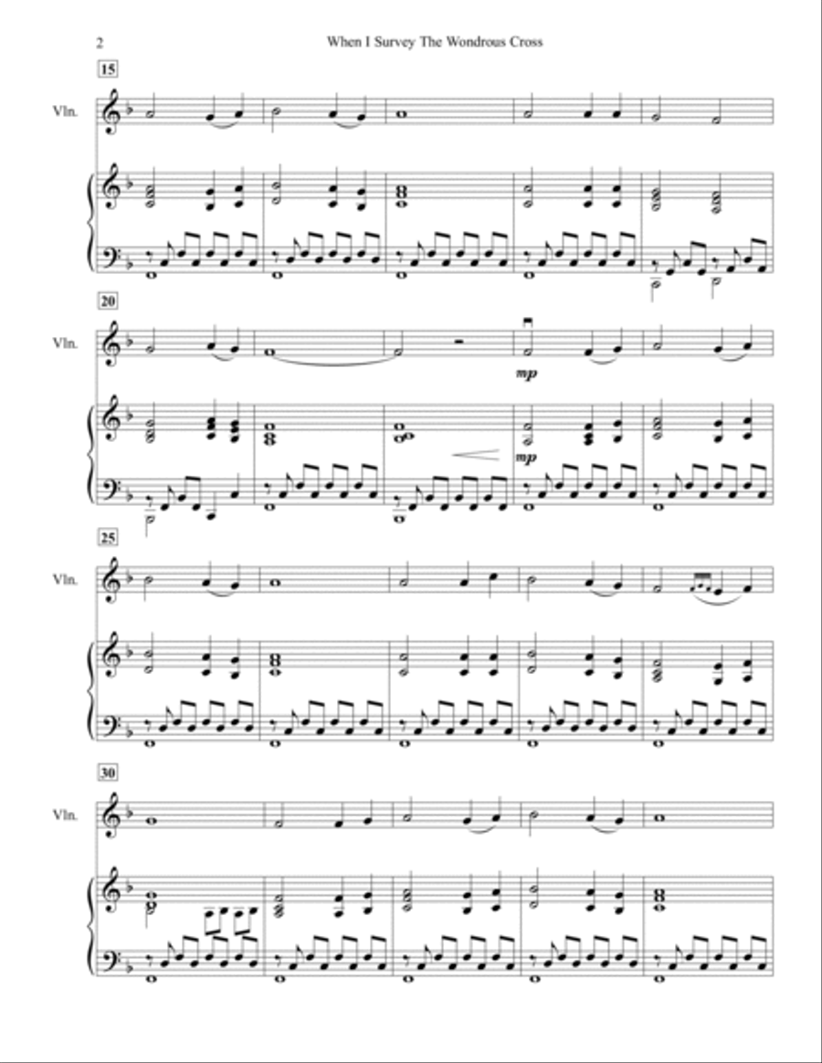 When I Survey, for Violin and Piano Violin Solo scores gallery preview page 3