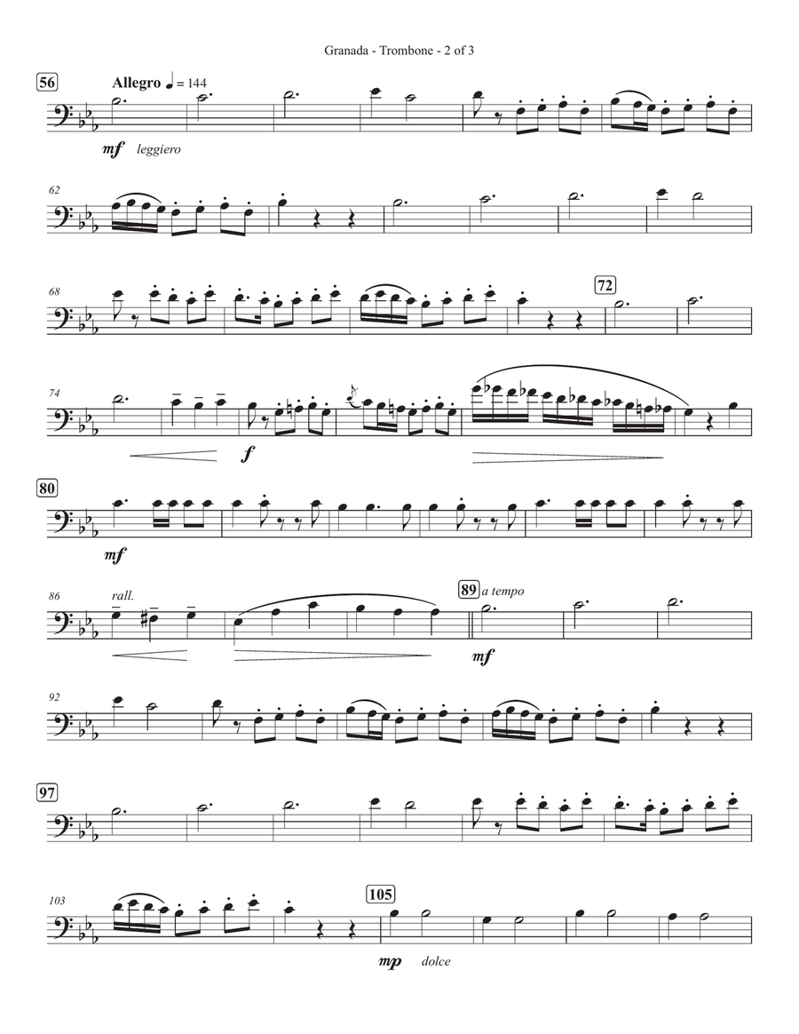 Granada - Trombone Brass Quintet scores gallery preview page 2