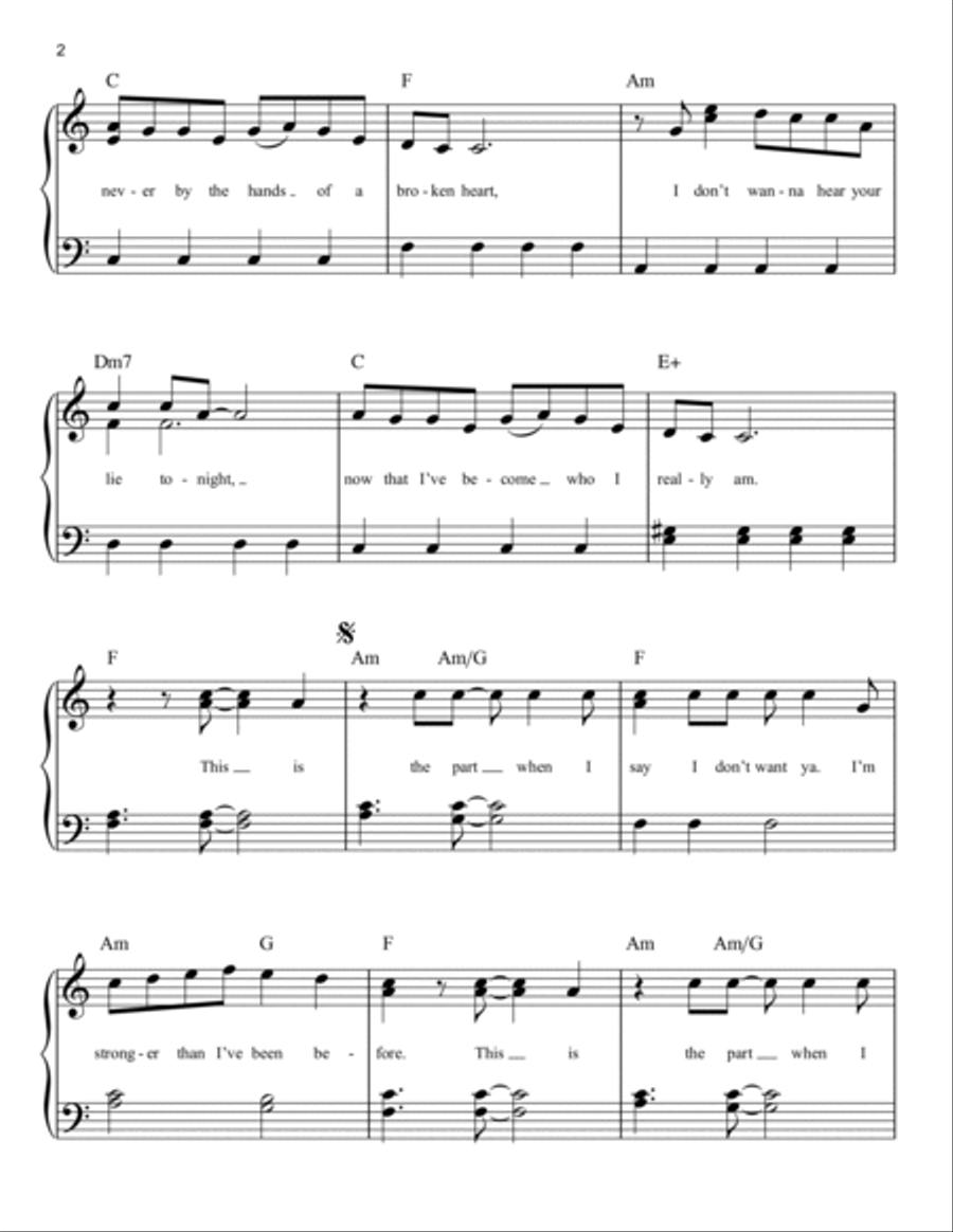 Break Free (feat. Zedd) Break Free (feat. Zedd) Easy Piano scores gallery preview page 2