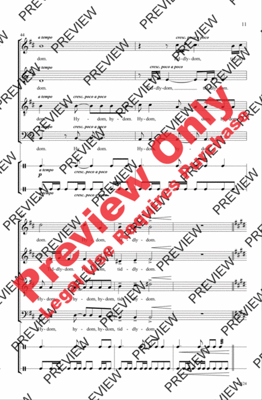 Hydom, Tiddlydom 4-Part scores gallery preview page 11