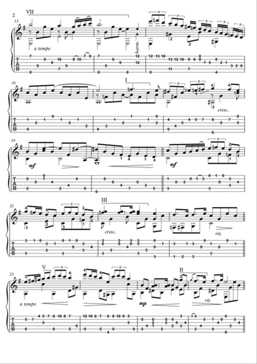 Nocturne 20 by Chopin for guitar solo Acoustic Guitar scores gallery preview page 2