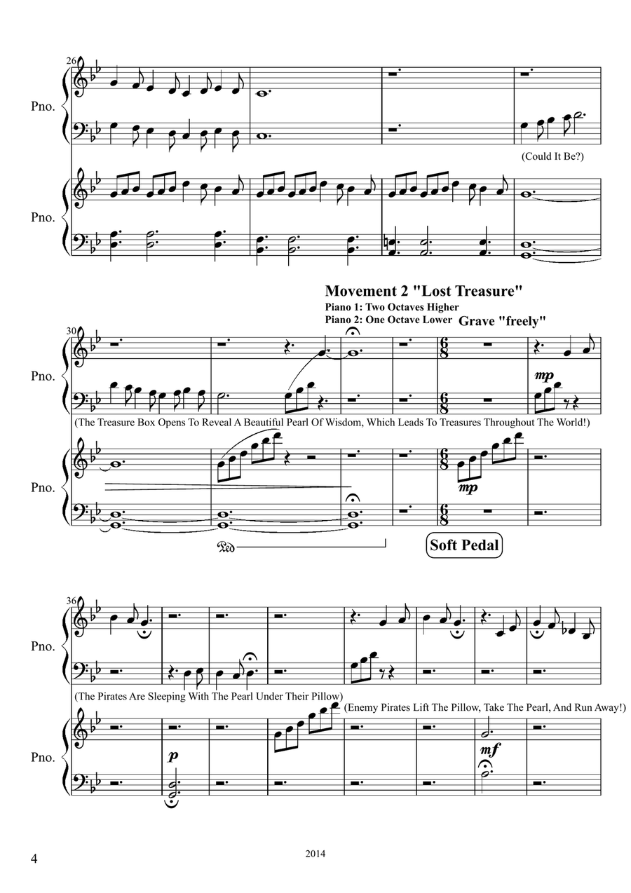 Pirate Treasure Easy Piano scores gallery preview page 4