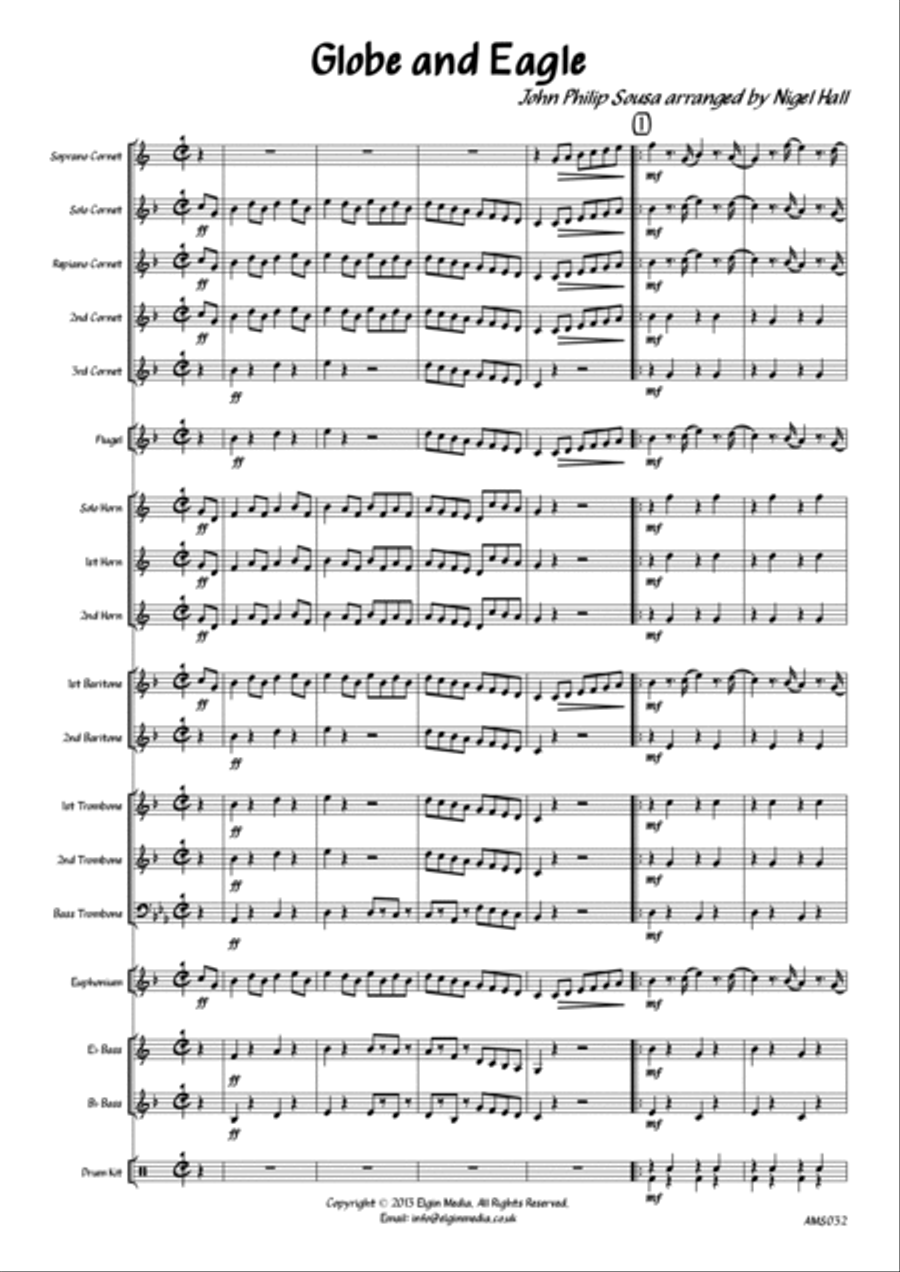 Globe And Eagle - Brass Band March Brass Band scores gallery preview page 3