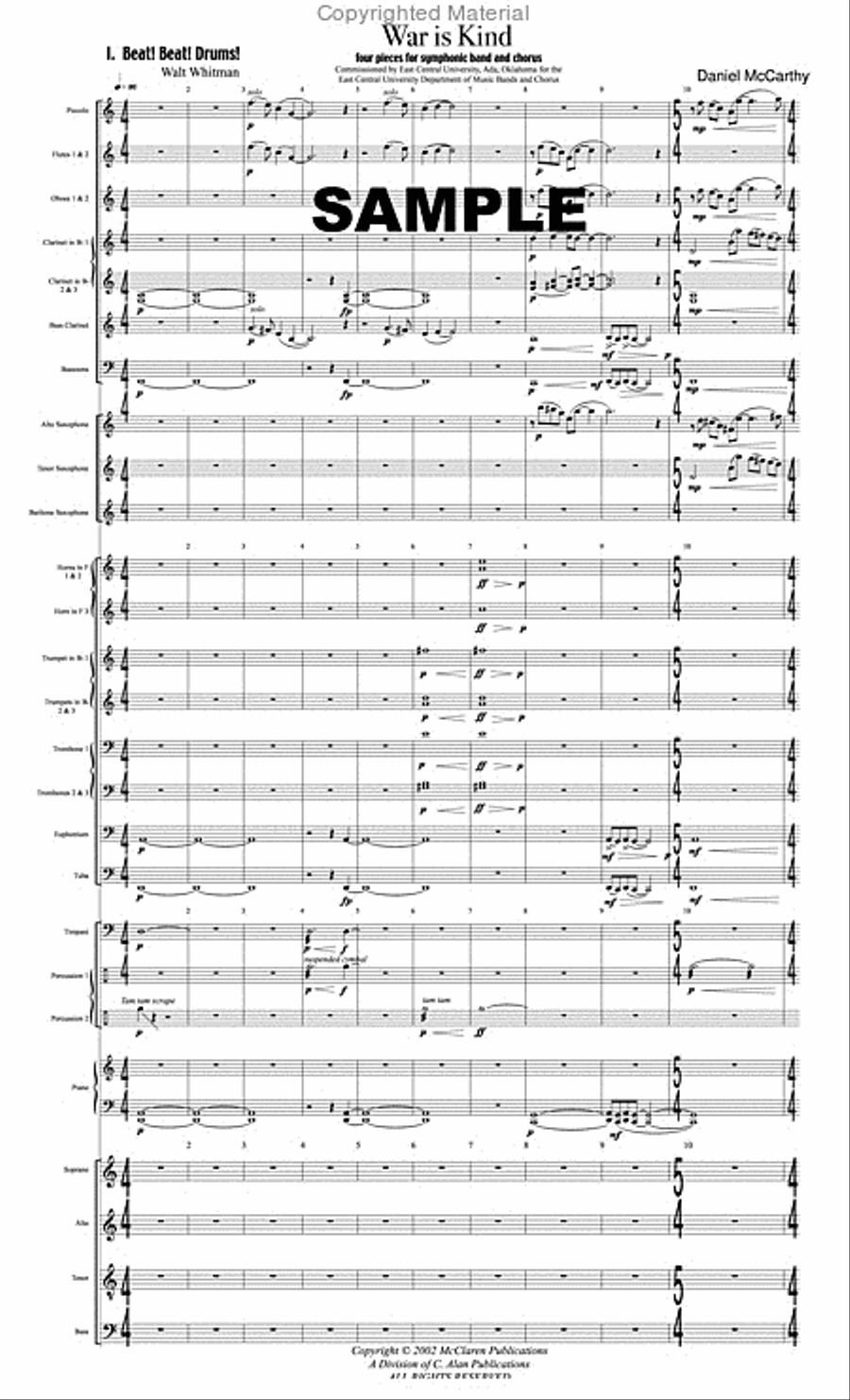 War is Kind Choir scores gallery preview page 2