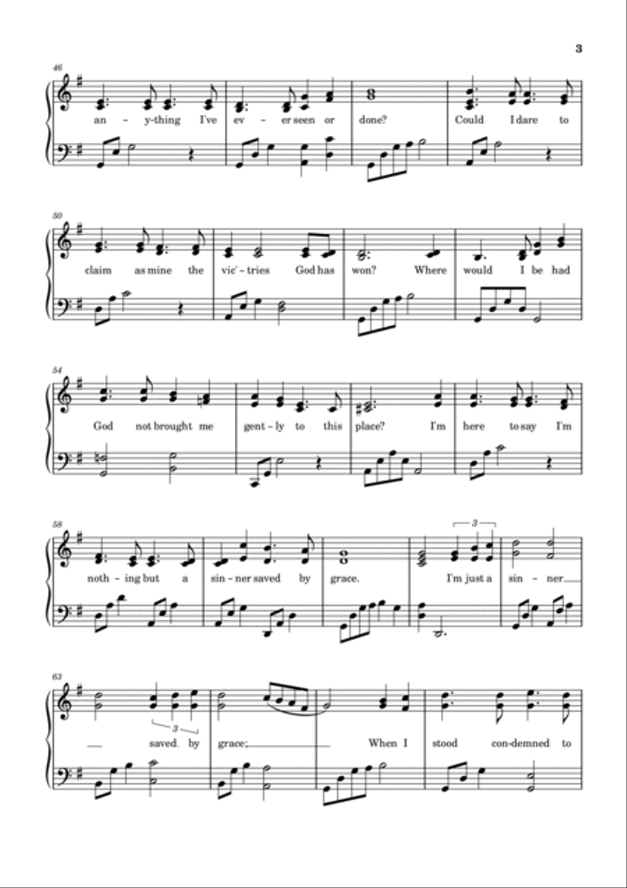 Sinner Saved By Grace Piano Solo scores gallery preview page 3