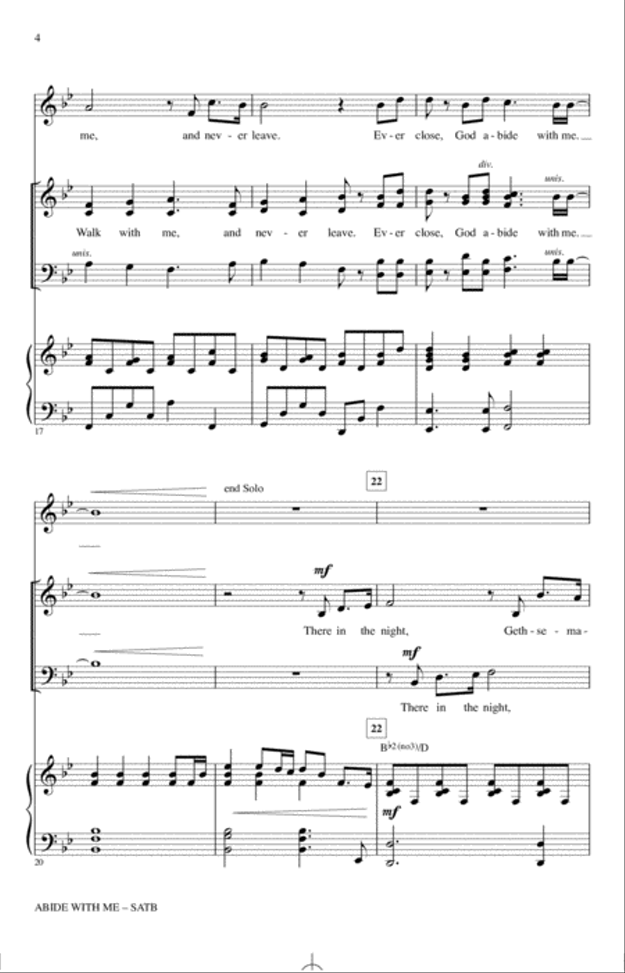 Abide With Me 4-Part scores gallery preview page 3