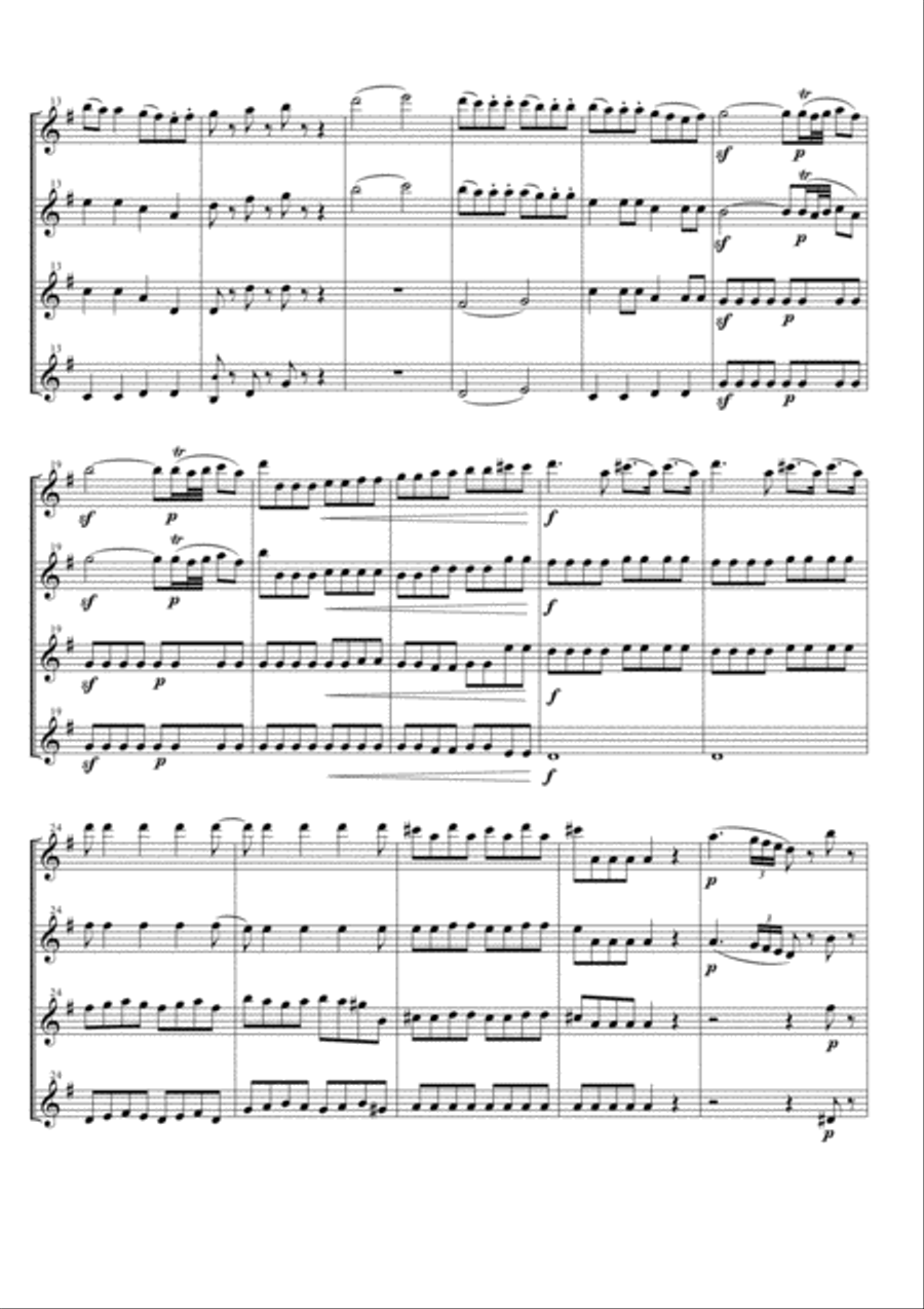 Eine Kleine Nachtmusik for Flute Quartet Flute Quartet scores gallery preview page 2