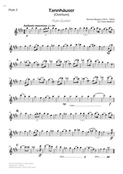 Tannhäuser (Overture) - Flute Quartet (Individual Parts) image number null