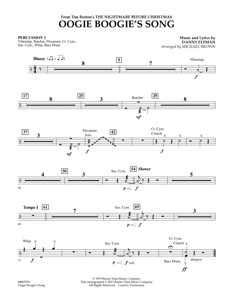 Book cover for Oogie Boogie's Song (from The Nightmare Before Christmas) - Percussion 2