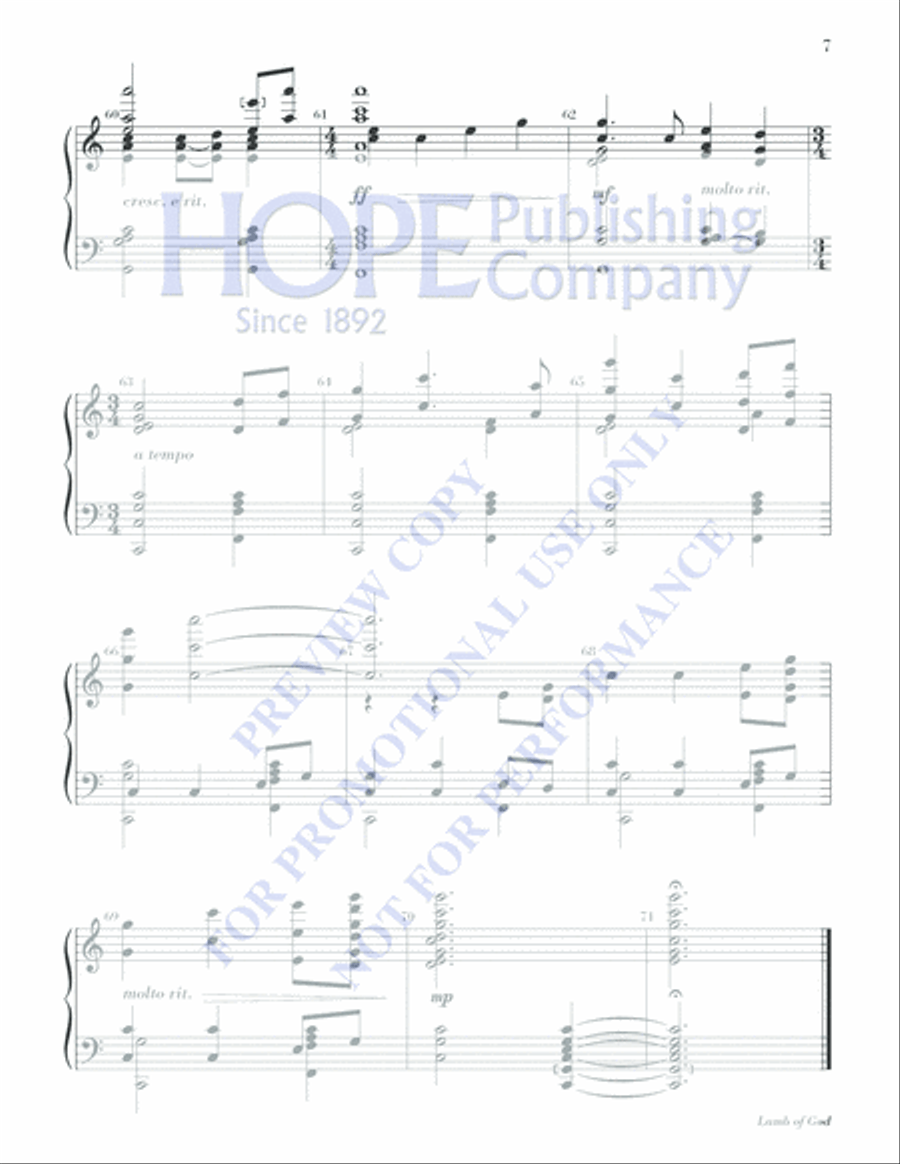 Lamb of God Lamb of God 5-Octaves scores gallery preview page 7