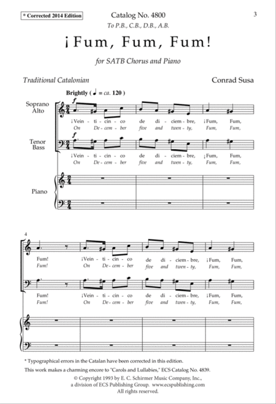 Fum, Fum, Fum! Fum, Fum, Fum! 4-Part scores gallery preview page 2