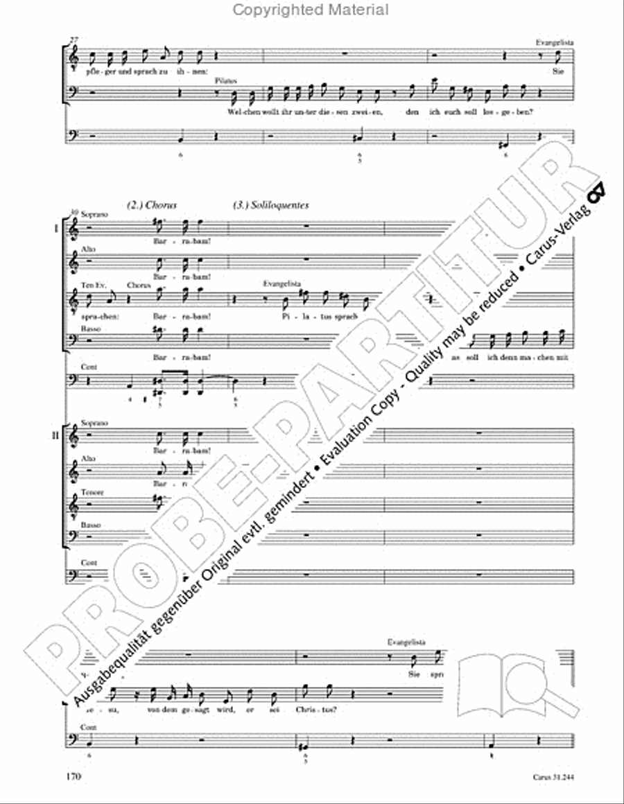 St. Matthew Passion (Matthaus-Passion) 4-Part scores gallery preview page 172