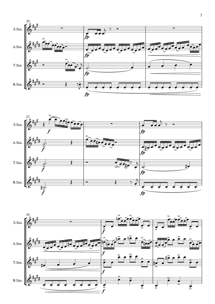 Holberg Suite arranged for Saxophone Quartet Score and Parts Saxophone Quartet scores gallery preview page 4