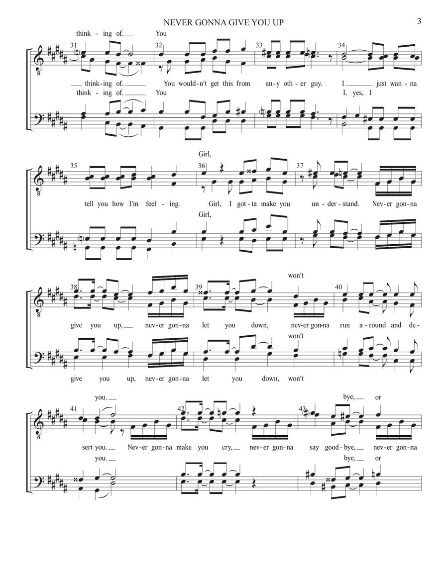 Never Gonna Give You Up Small Ensemble scores gallery preview page 3