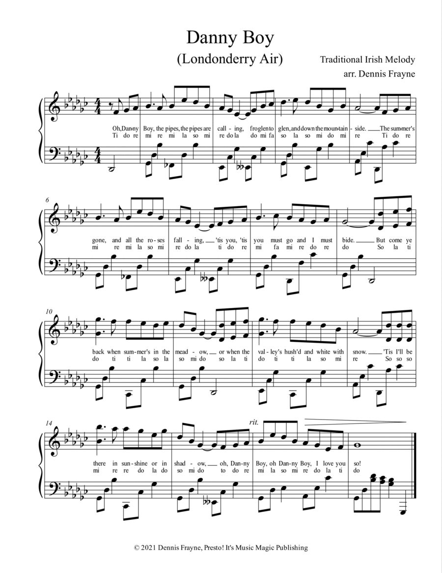 Danny Boy (Londonderry Air) Voice scores gallery preview page 1